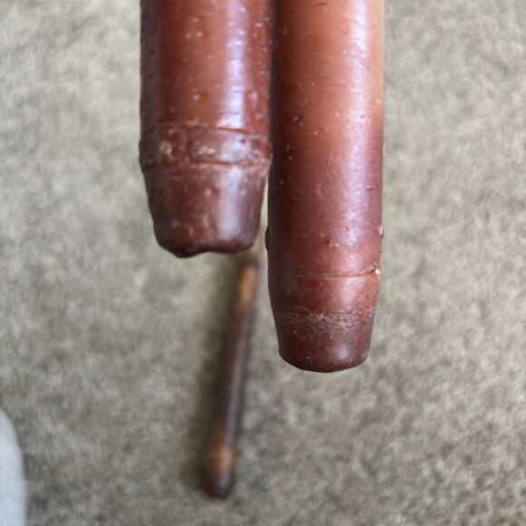 Set Of 3 Primitive Rustic Decor Farmhouse Fake Wax Candlestick Candles 9"& 7" #H - Picture 5 of 5